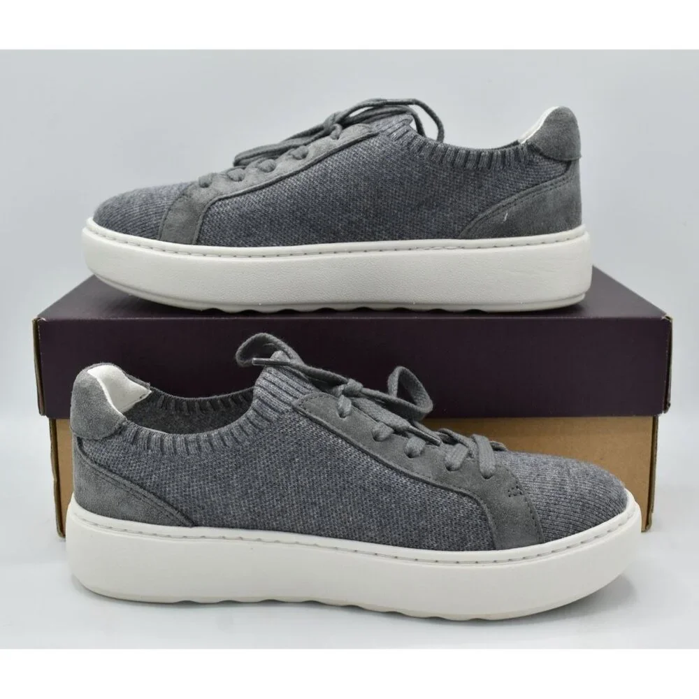Johnston‎ & Murphy Womens Size 7.5 Cammie Knit Suede Lace Up Gray Sneakers Shoes